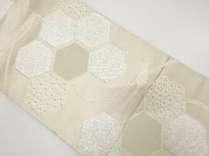 アンティーク　組紐に亀甲・花模様織り出し袋帯（材料）